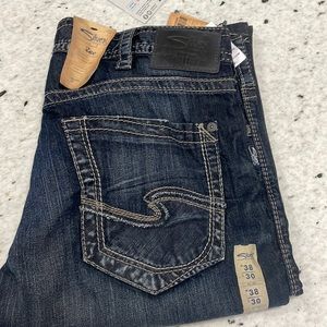 Mens silver jeans